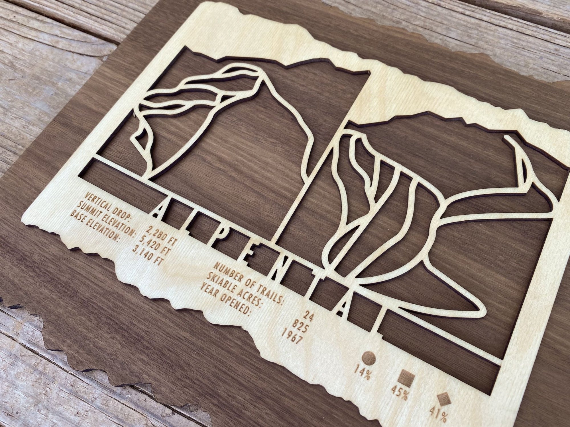 Alpental Ski Decor Trail Map Art - Washington - Mountaincut