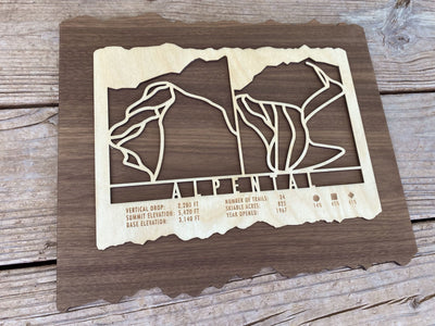 Alpental Ski Decor Trail Map Art - Washington - Mountaincut