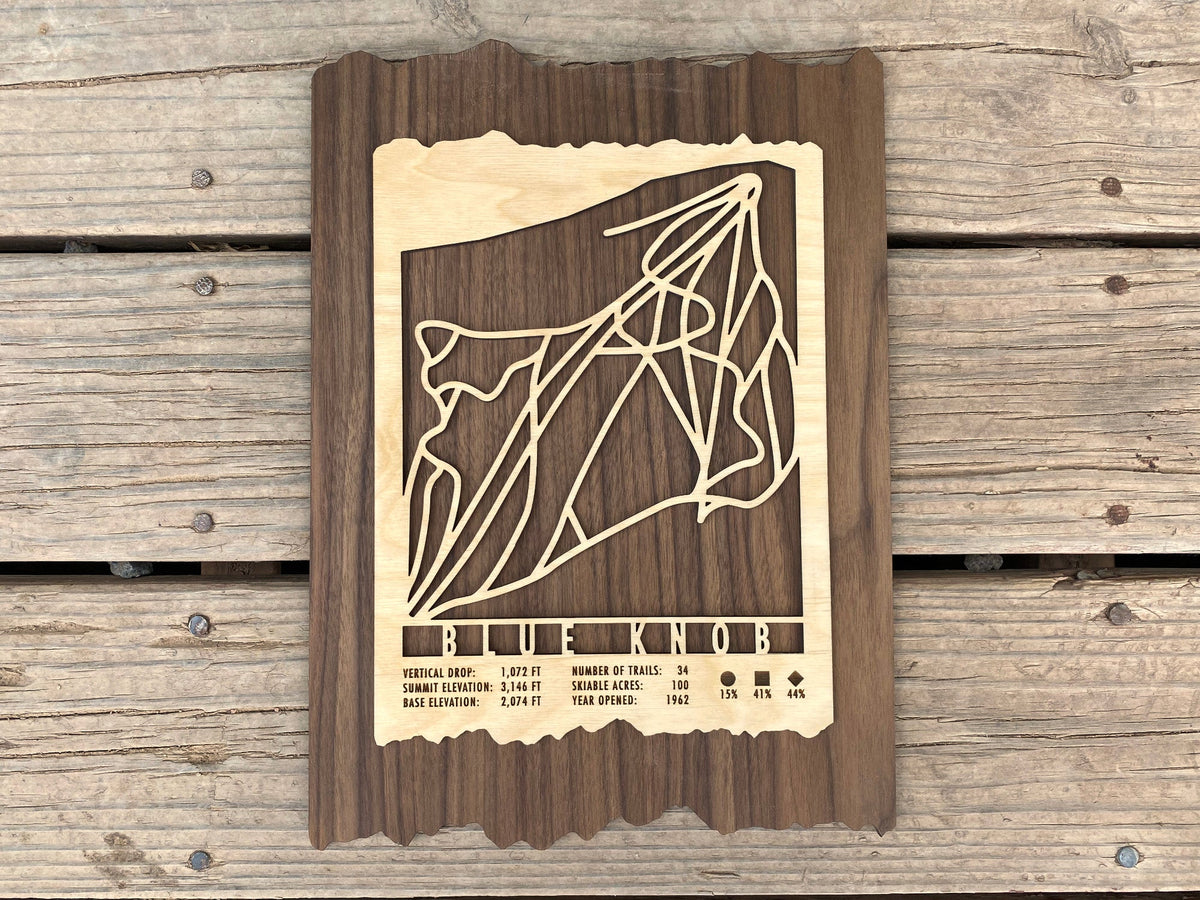 Blue Knob Ski Decor Trail Map - Pennsylvania - Mountaincut