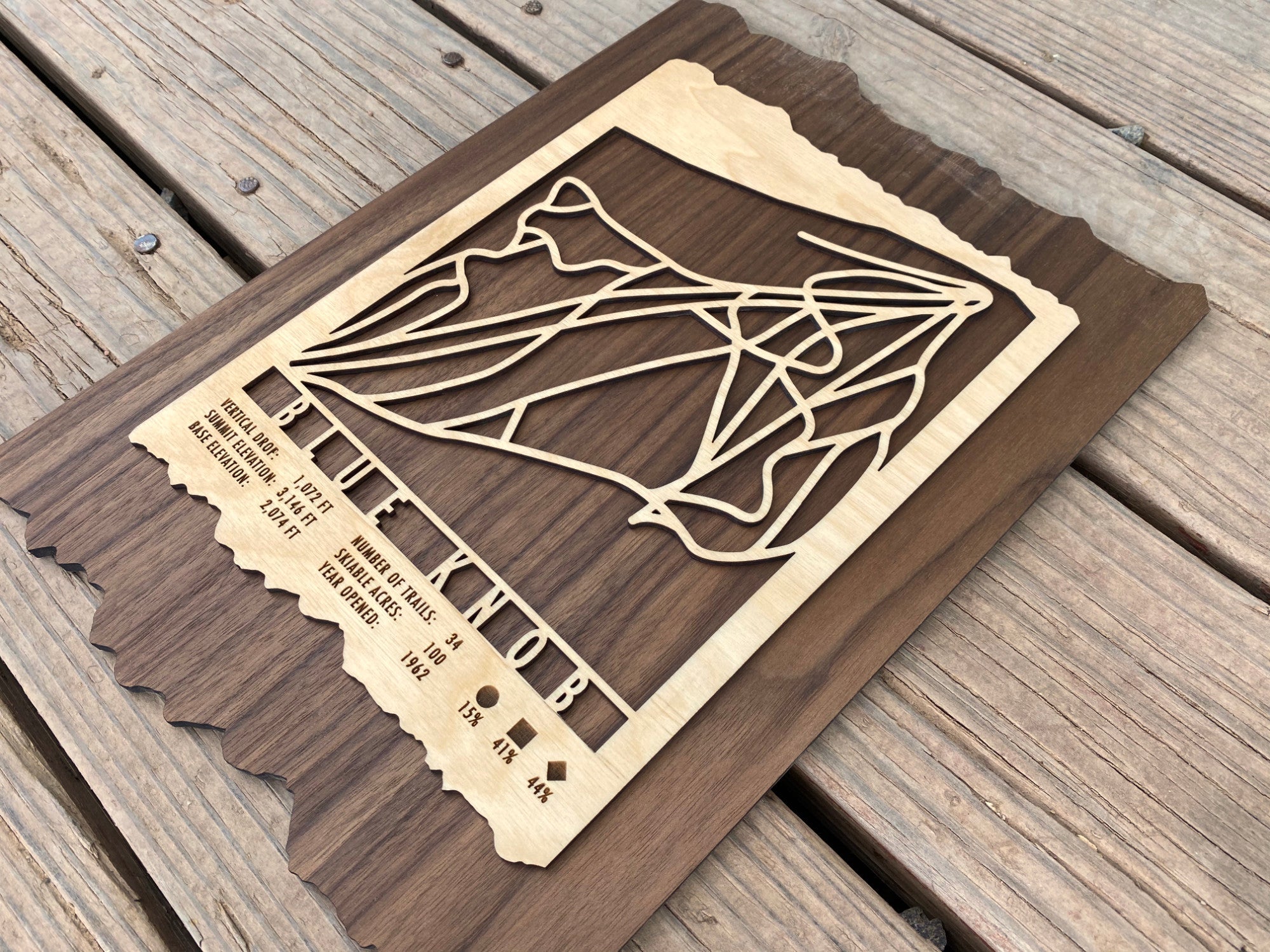 Blue Knob Ski Decor Trail Map - Pennsylvania - Mountaincut