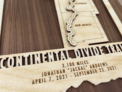 Continental Divide Trail Map - Gift for Hikers - Mountaincut