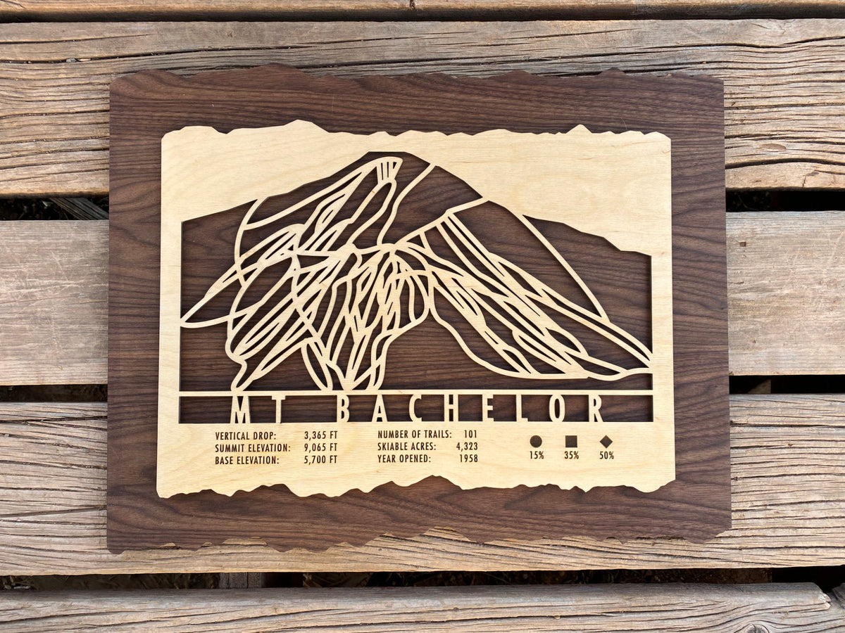 Mt Bachelor Trail Map - Oregon - Mountaincut