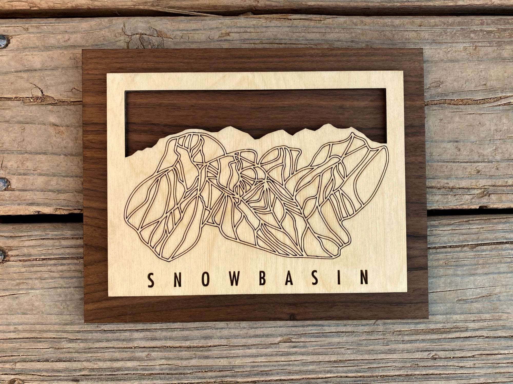 Small Snowbasin Ski Trail Map Desk/Table Decor