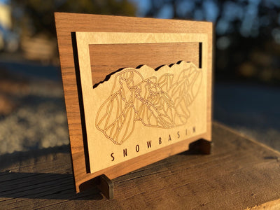 Snowbasin Small Ski Decor Trail Map Art - Utah - Mountaincut