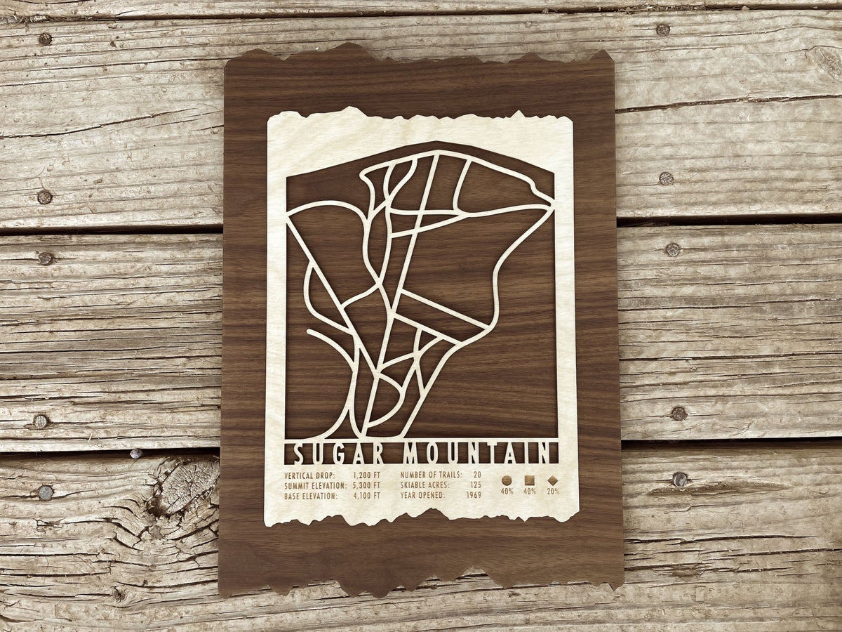 Sugar Mountain Trail Map - North Carolina - Mountaincut