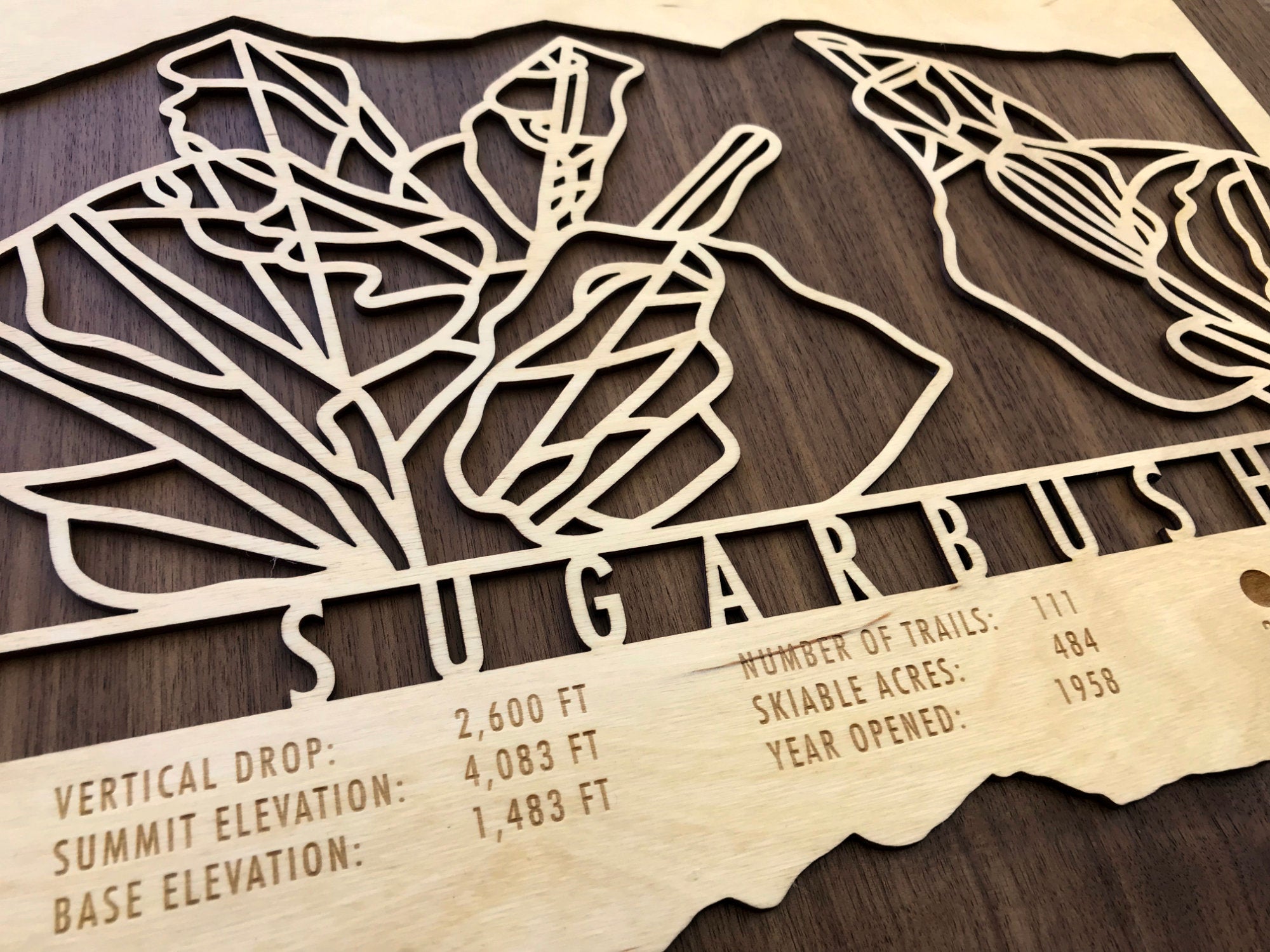 Sugarbush Trail Map - Vermont - Mountaincut