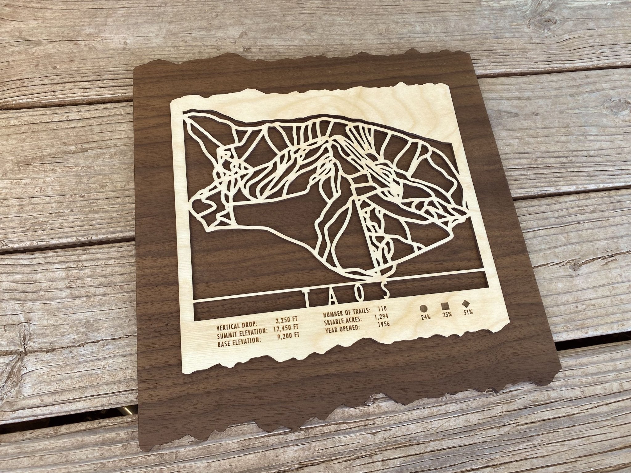 Taos Ski Map - New Mexico - Mountaincut