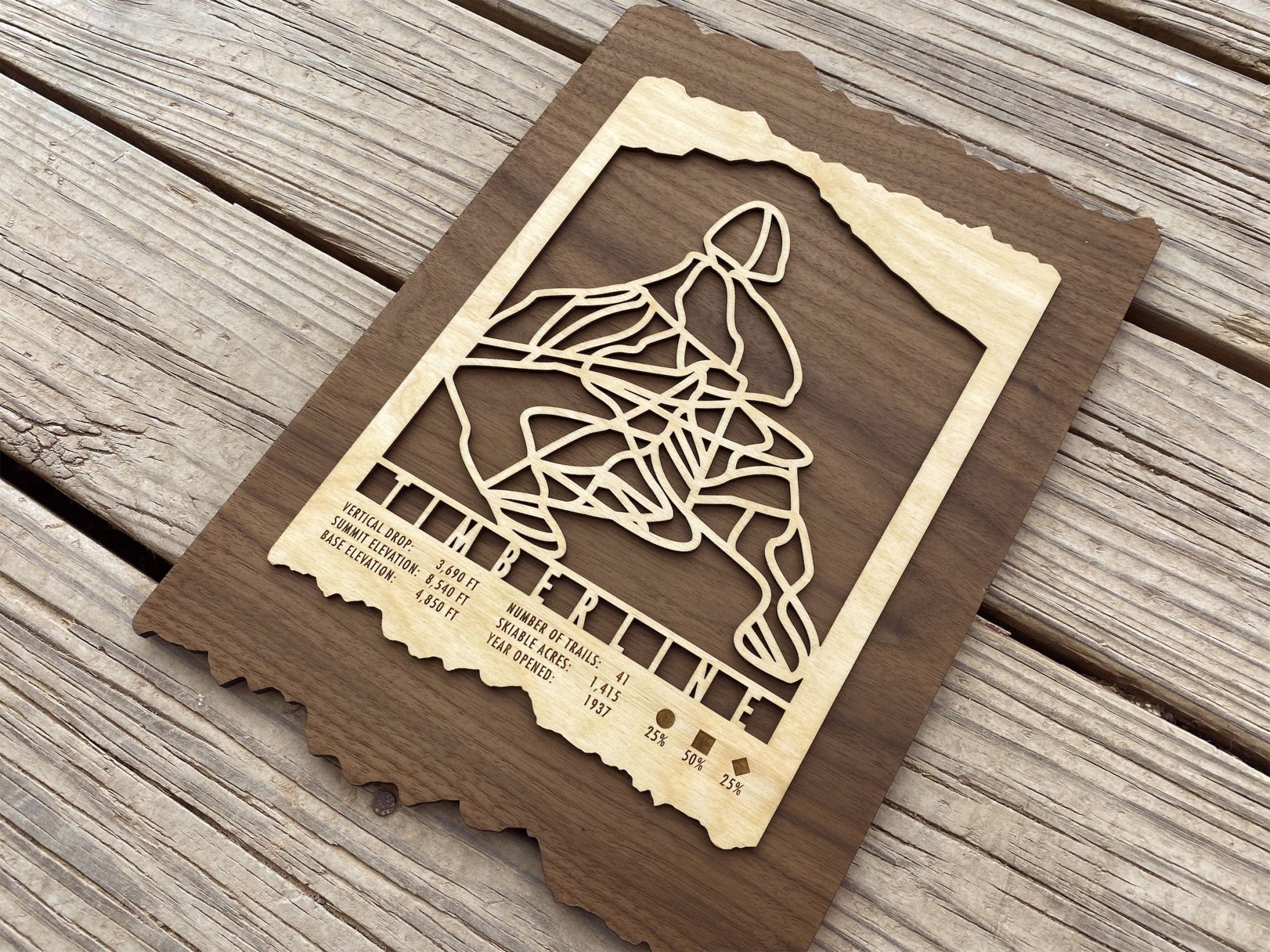 Timberline Oregon Ski Decor Trail Map - Oregon - Mountaincut