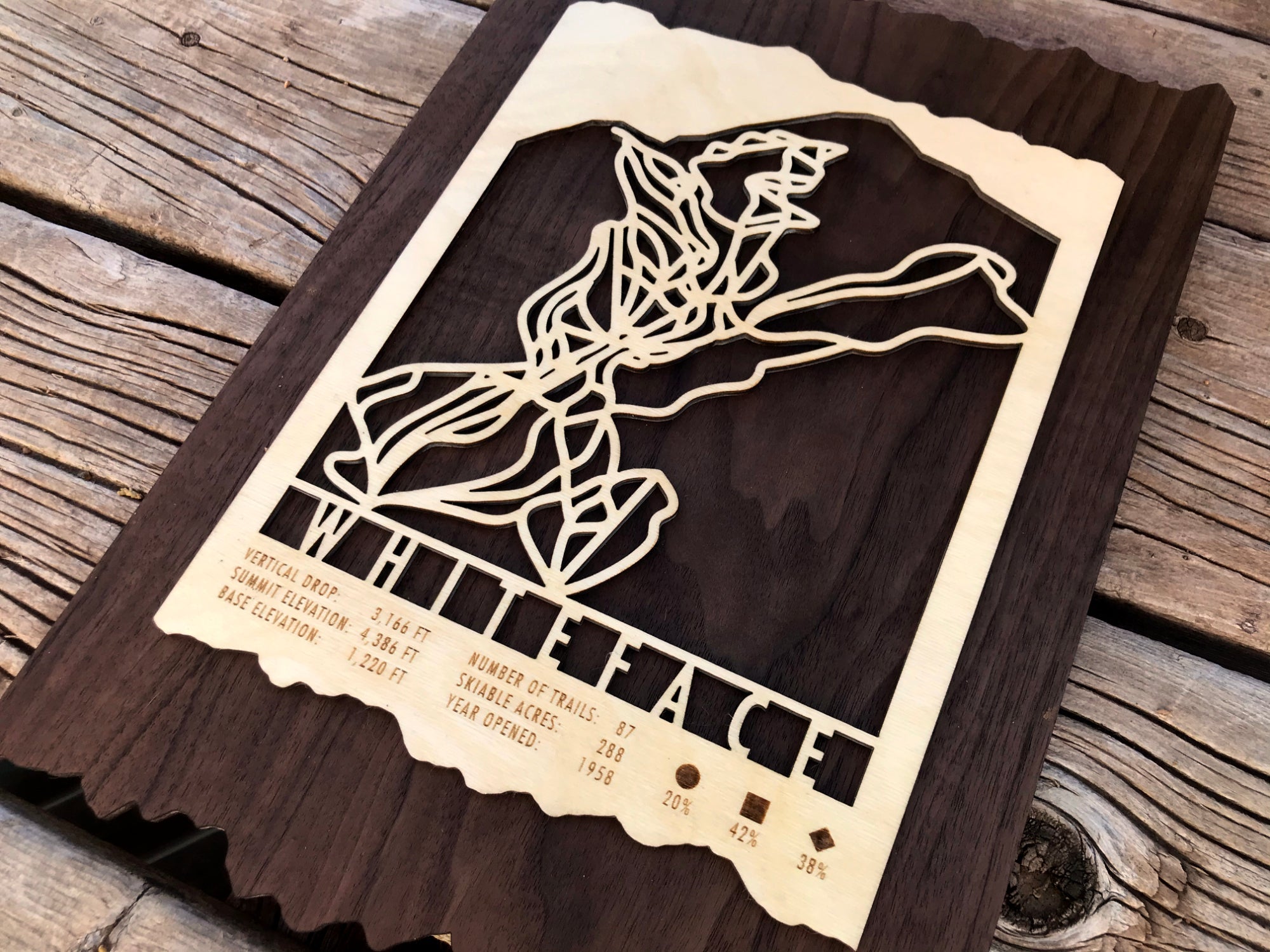 Whiteface Ski Trail Map - gift for skiers - Mountaincut