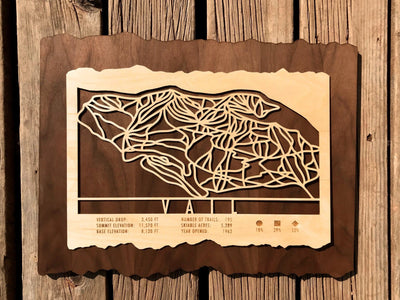 Vail Ski Decor Trail Map Art - MountainCut