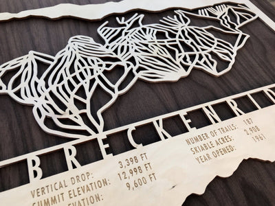 Breckenridge Ski Decor Trail Map Art - MountainCut
