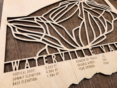 Waterville Valley Ski Decor Trail Map Art - MountainCut