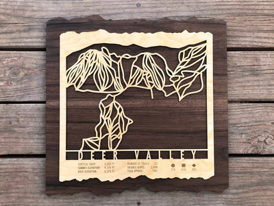Deer Valley Ski Decor Trail Map Art - MountainCut
