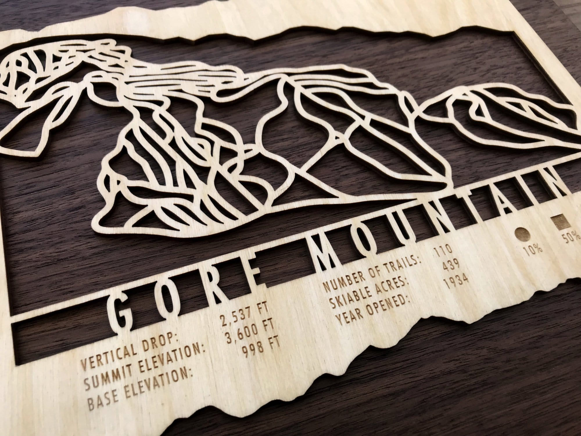 Gore Mountain Ski Decor Trail Map Art - MountainCut