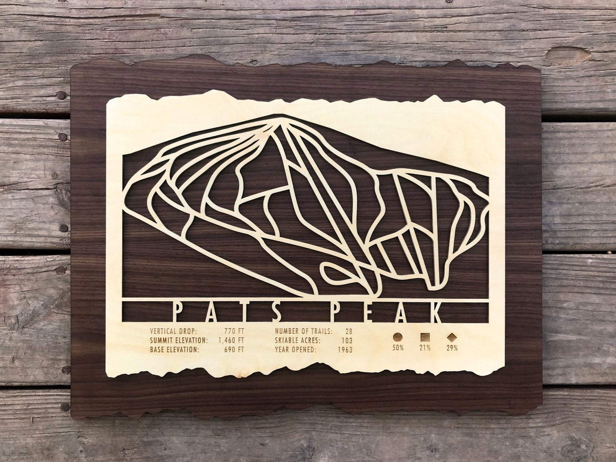 Pats Peak Ski Decor Trail Map Art - MountainCut