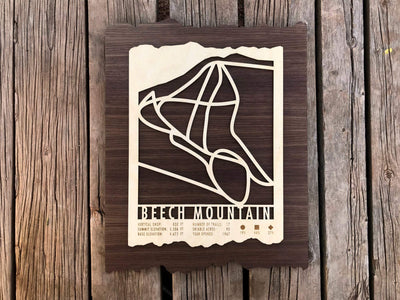 Beech Mountain Ski Decor Trail Map Art - MountainCut