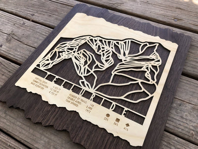 Telluride Ski Decor Trail Map Art - MountainCut