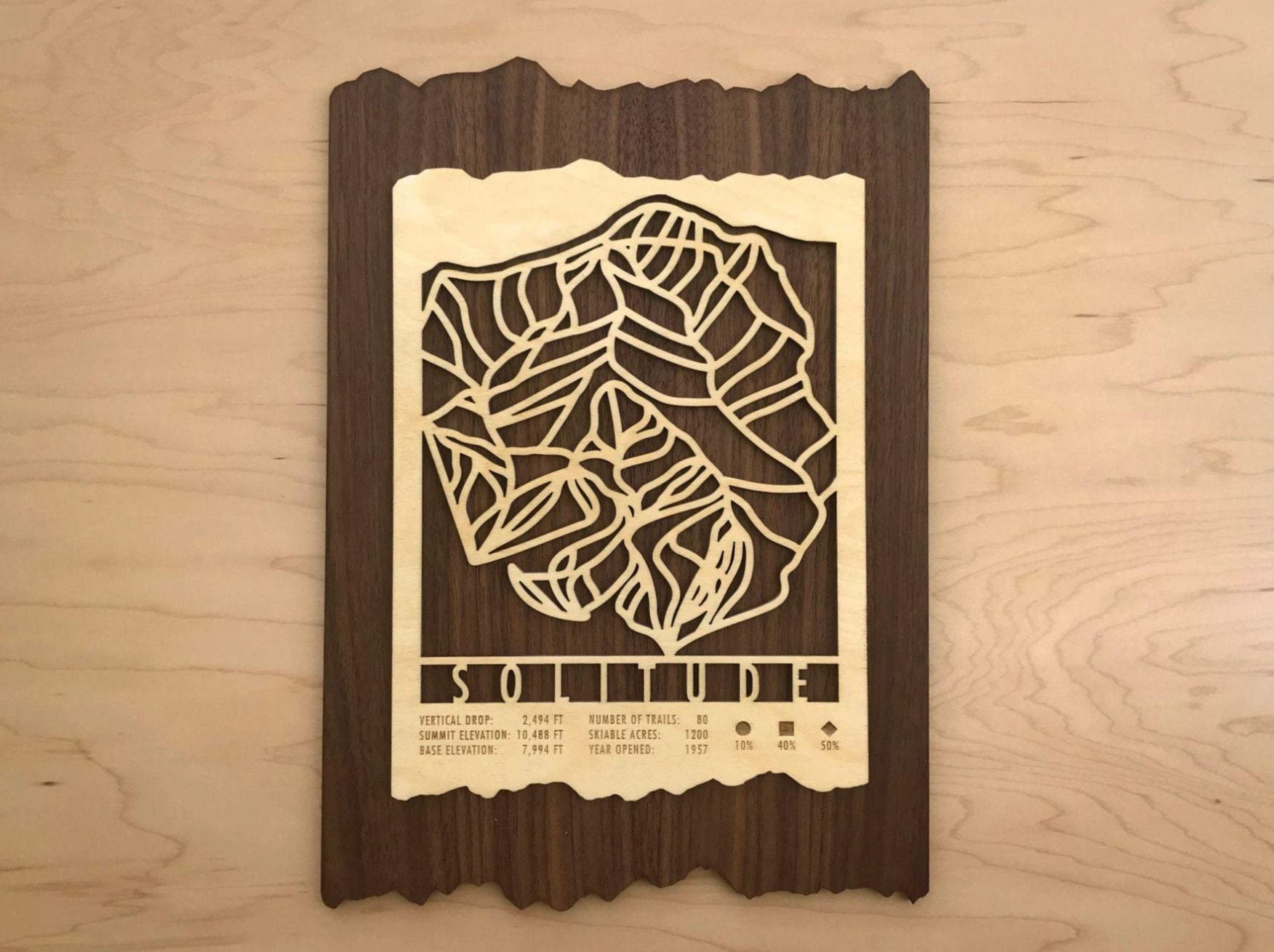Solitude Ski Decor Trail Map Art - MountainCut