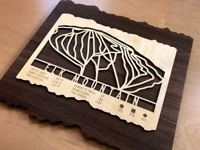 Elk Mountain Ski Decor Trail Map Art - MountainCut
