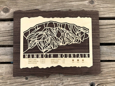 Mammoth Mountain Ski Decor Trail Map Art - MountainCut