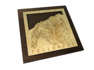 Telluride Small Ski Decor Trail Map Art - MountainCut