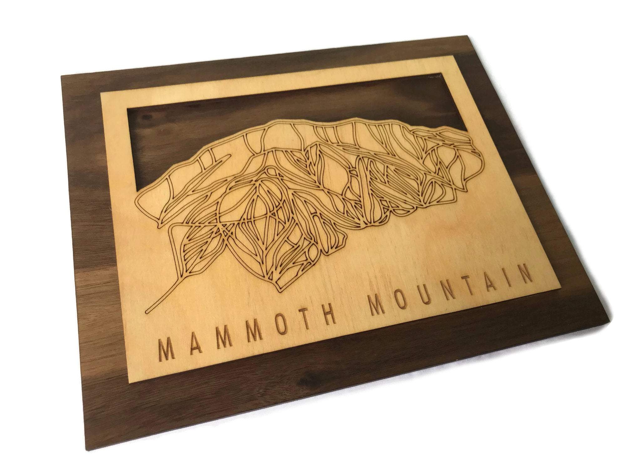 Mammoth Mountain Small Ski Decor Trail Map Art - MountainCut