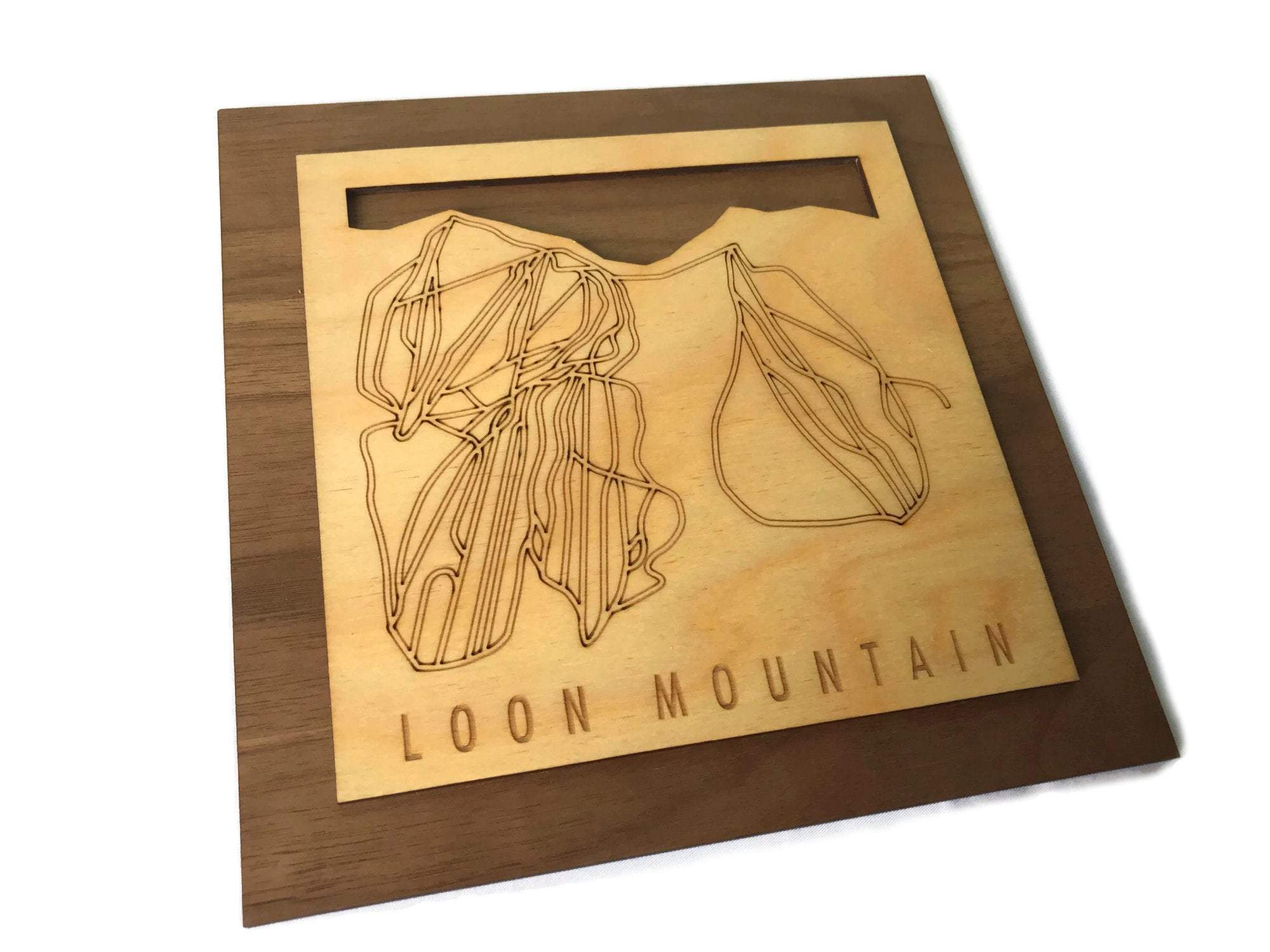 Loon Mountain Small Ski Decor Trail Map Art - MountainCut