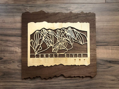 Sunday River Ski Decor Trail Map Art - MountainCut