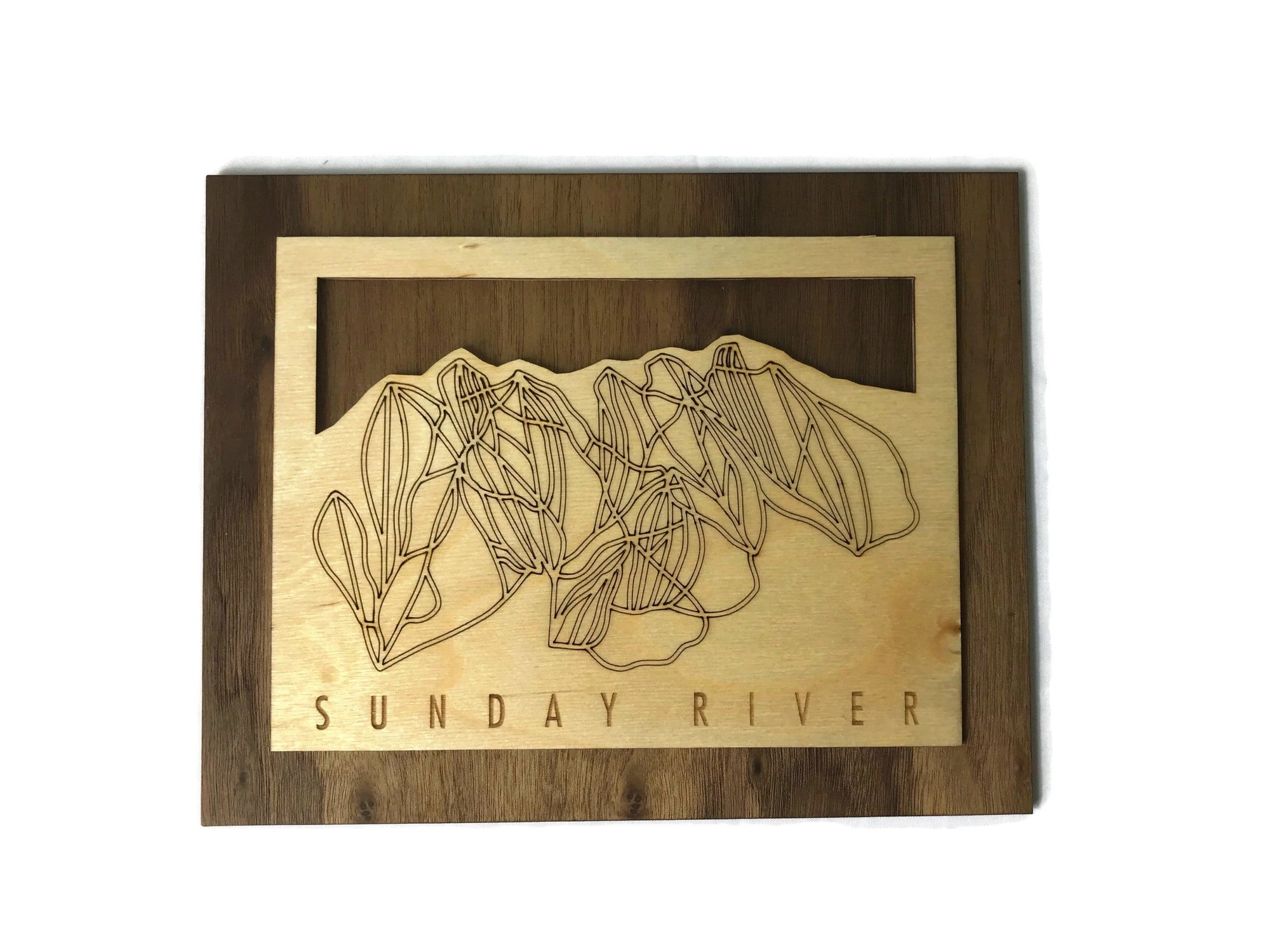 Sunday River Small Ski Decor Trail Map Art - MountainCut