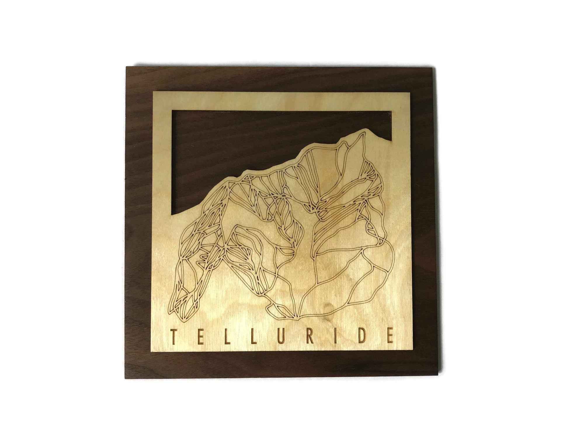 Telluride Small Ski Decor Trail Map Art - MountainCut