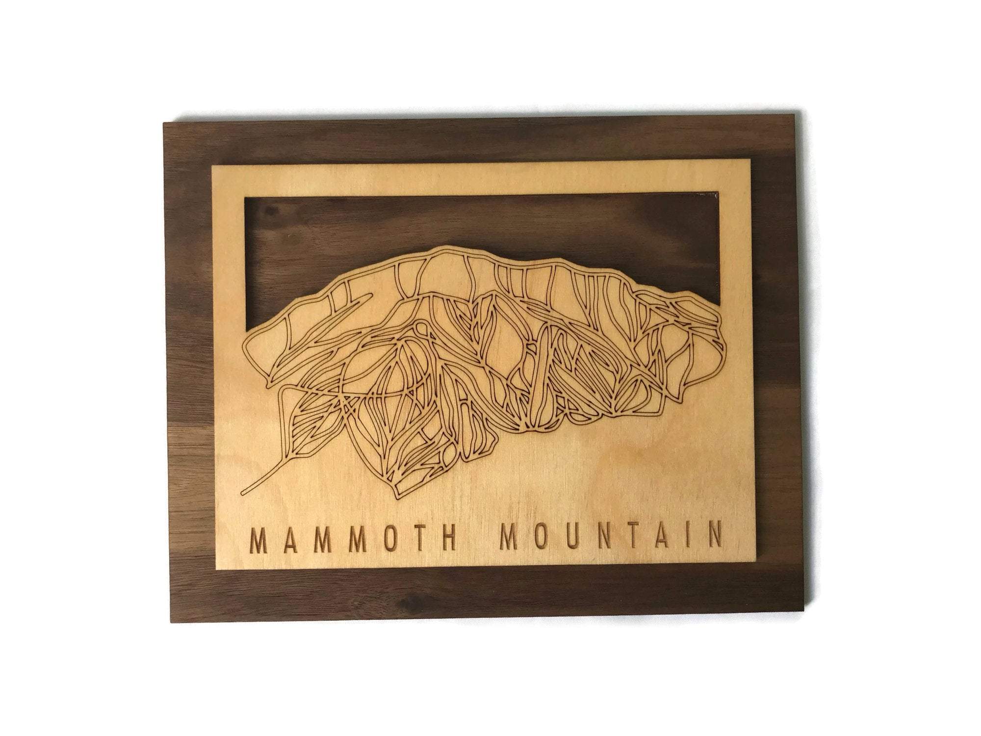 Mammoth Mountain Small Ski Decor Trail Map Art - MountainCut