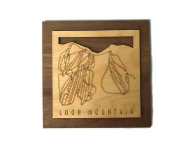 Loon Mountain Small Ski Decor Trail Map Art - MountainCut