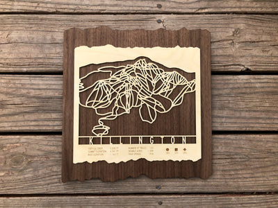 Killington Ski Decor Trail Map Art - MountainCut