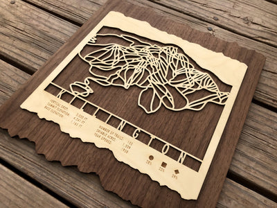 Killington Ski Decor Trail Map Art - MountainCut