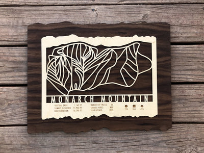 Monarch Mountain Ski Decor Trail Map Art - MountainCut
