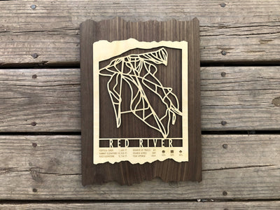 Red River Ski Decor Trail Map Art - MountainCut