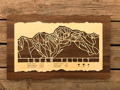 Squaw Valley Ski Decor Trail Map Art - MountainCut